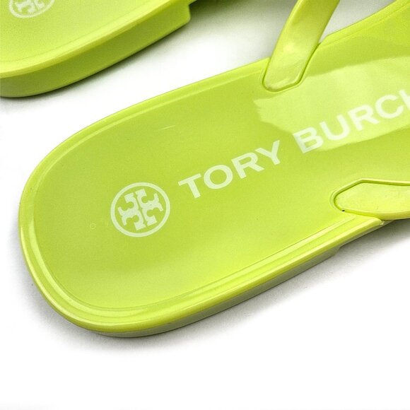 Tory Burch Studded Jelly Flip Flops Thong Sandals Lime Sherbet - Picture 6 of 8